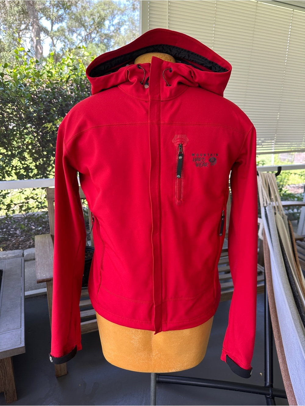 Mountain Hardwear Softshell Fleece Lined Jacket, Men, Full Zip, Hoode